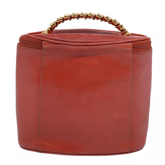 AUTHENTICITY GUARANTEED LOEWE Vanity Velazquez Twist Hand Bag Leather Orange - Picture 3 of 16